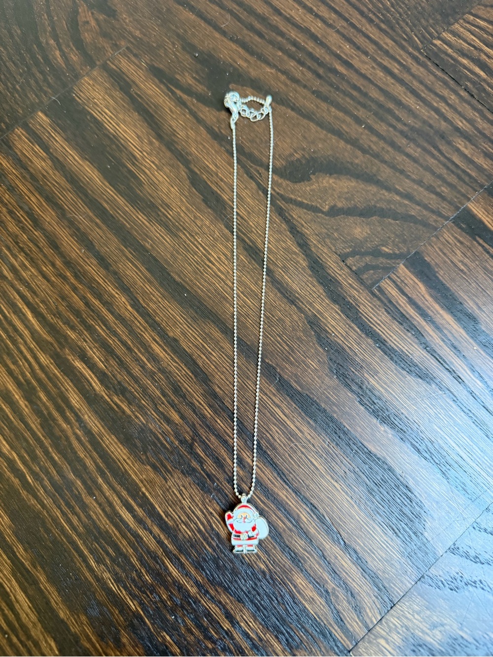 Silver-toned Santa Pendant Necklace